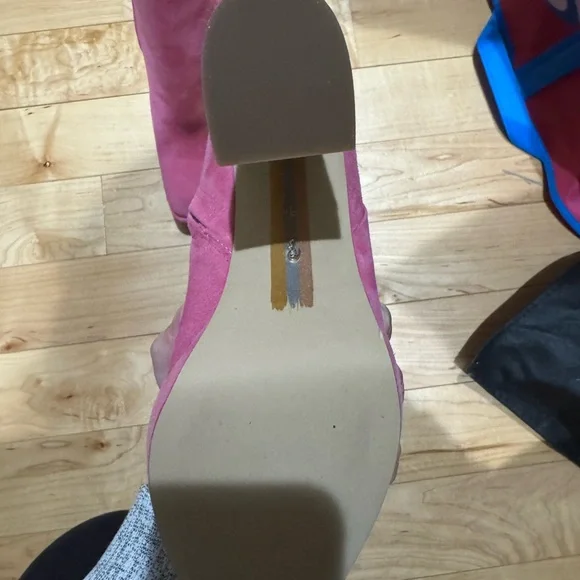 Sam Edelman Fuchsia Suede Heeled Boots - Picture 4 of 6